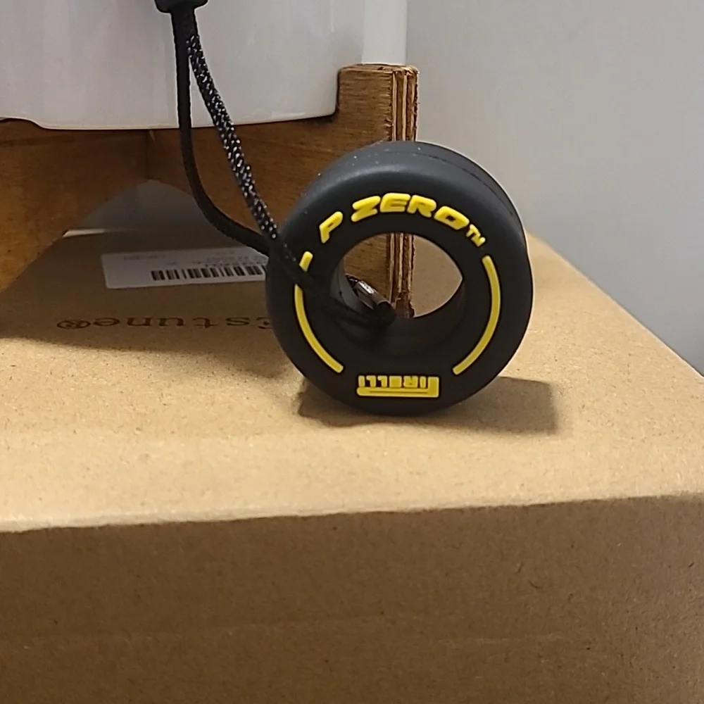 Unbranded Tire Swing Keychain Yellow Trim/Black Tire Unisex NWOT Auto Office Fun